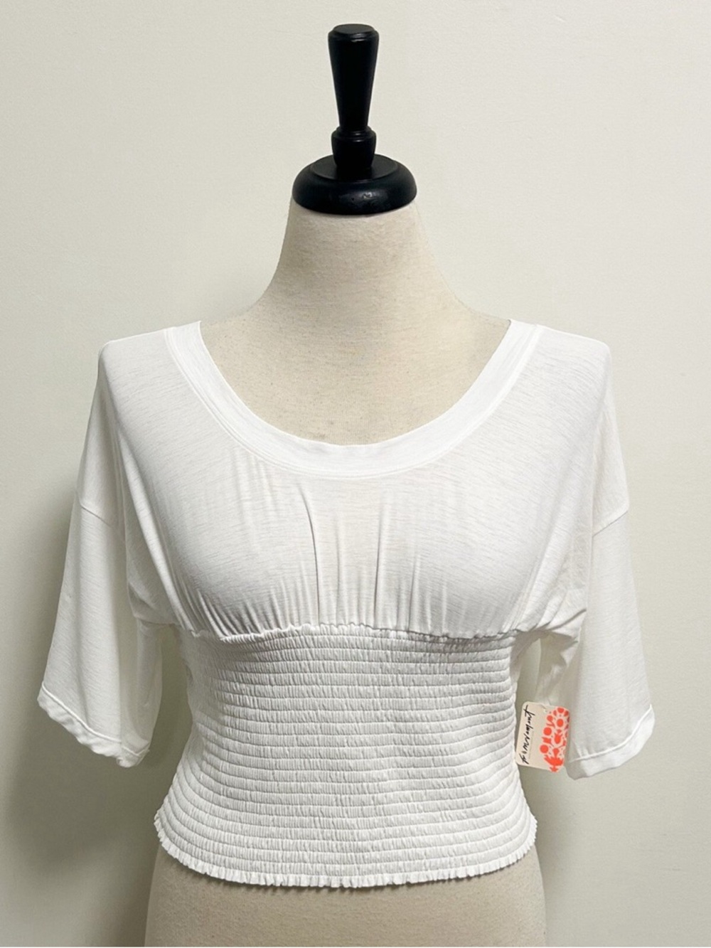 Free People Movement White Smocked Crop Top - Picture 6 of 7